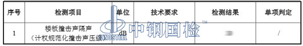 撞击隔声测试项目结果