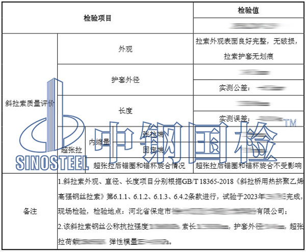 斜拉索检测项目结果