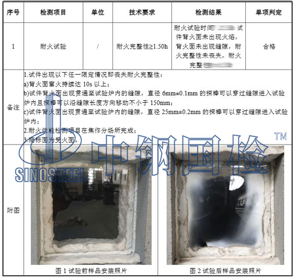 防火玻璃检测项目结果