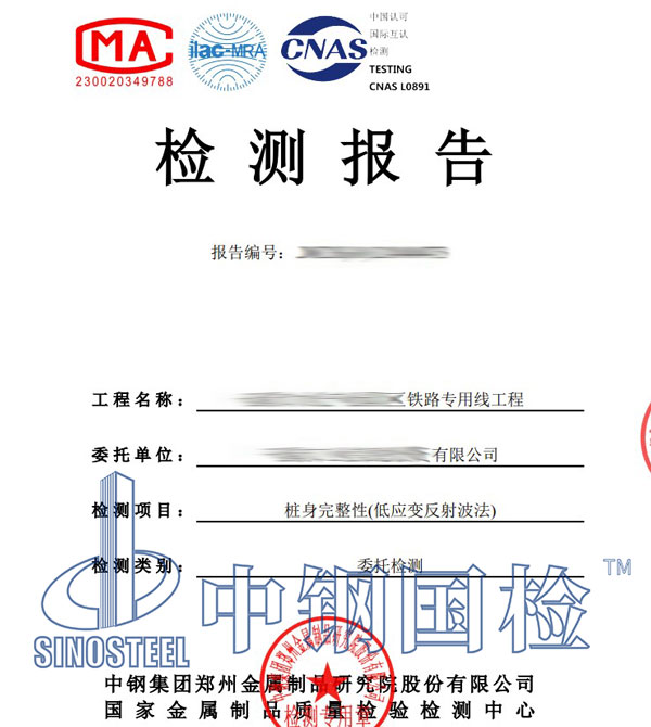 钻孔灌注桩检测报告