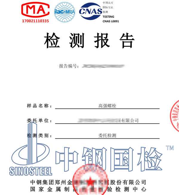 高强度螺栓检测报告