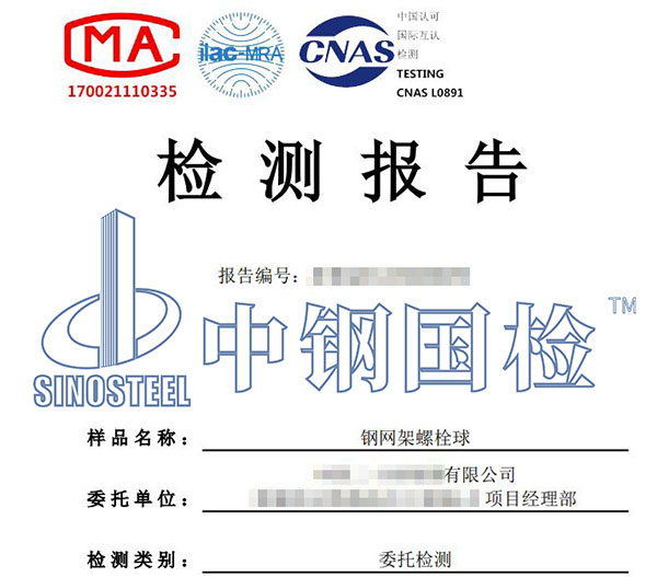 螺栓球网架检测报告