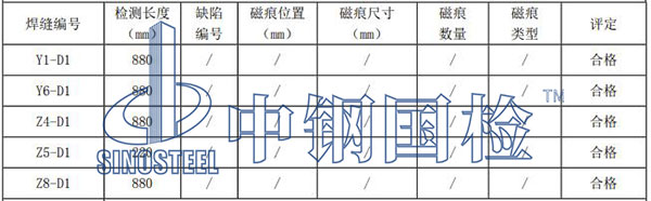 钢结构焊缝检测项目结果
