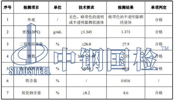 水玻璃检测结果